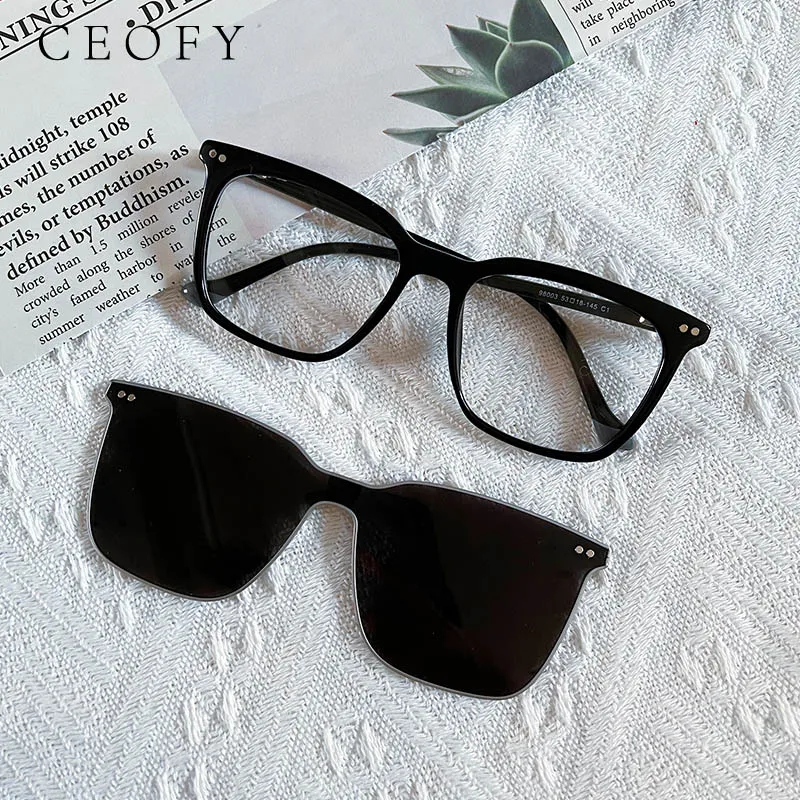 

Ceofy Men Glasses Frame New Magnetic Polarized Sunglasses Myopia Prescription Fashion Glasses Frame For Men Women