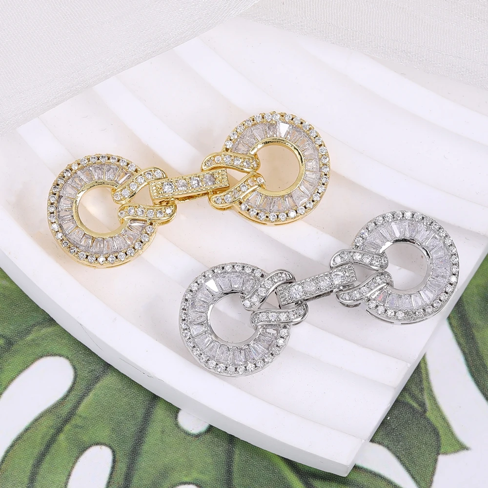 Juya 18K Real Gold Plated Jewelry Making Mountings Handmade Creative Connector Fasteners Bead Pearls Clasps Accessories Supplies