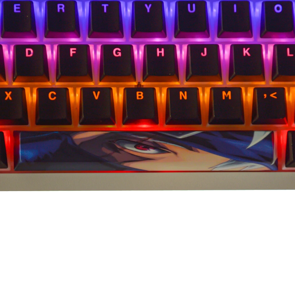 Teclas de barra espacial de Anime japonés 6.25U, perfil de cereza PBT para teclado mecánico, tapa de tecla de DYE-SUB de doble disparo de color bonito de 5 lados