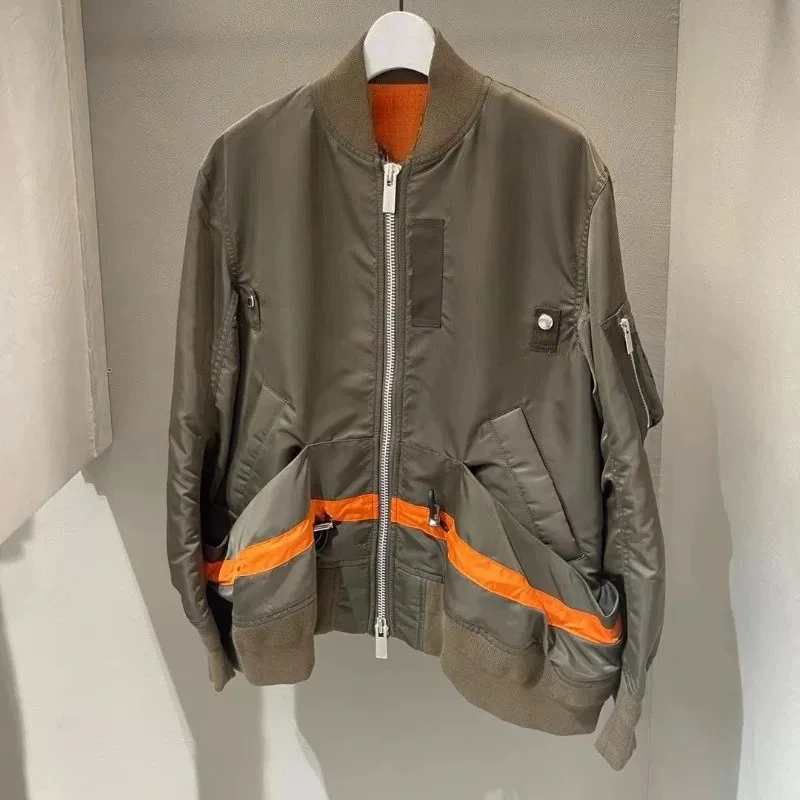 SAC stitching contrasting zipper jacket