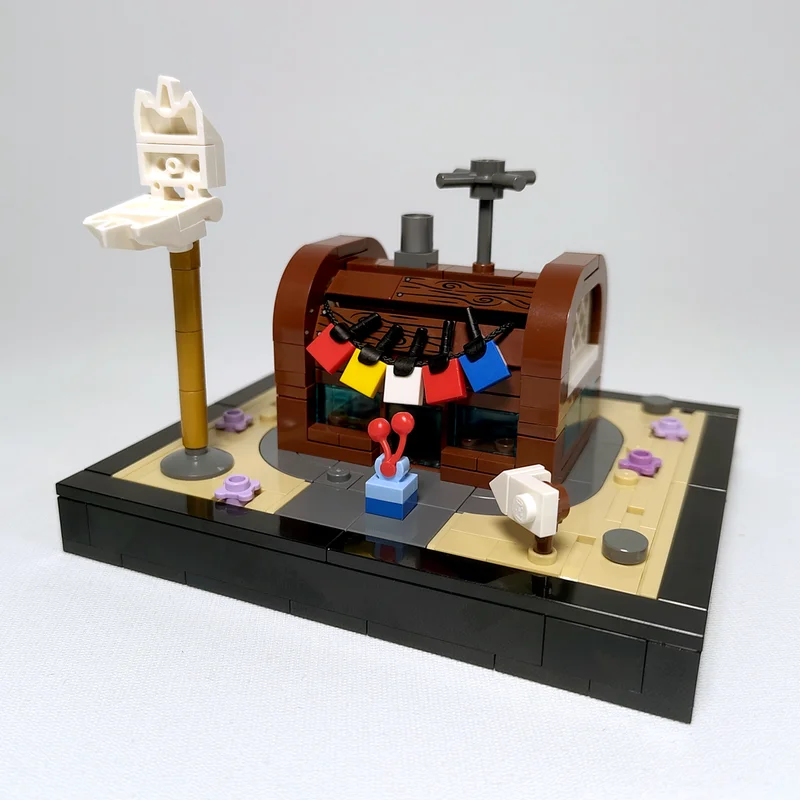 321PCS MOC Krusty Krabess Microscale MOC Model Building Blocks Architecture Toys Birthday Gifts Assemble DIY Idea Education