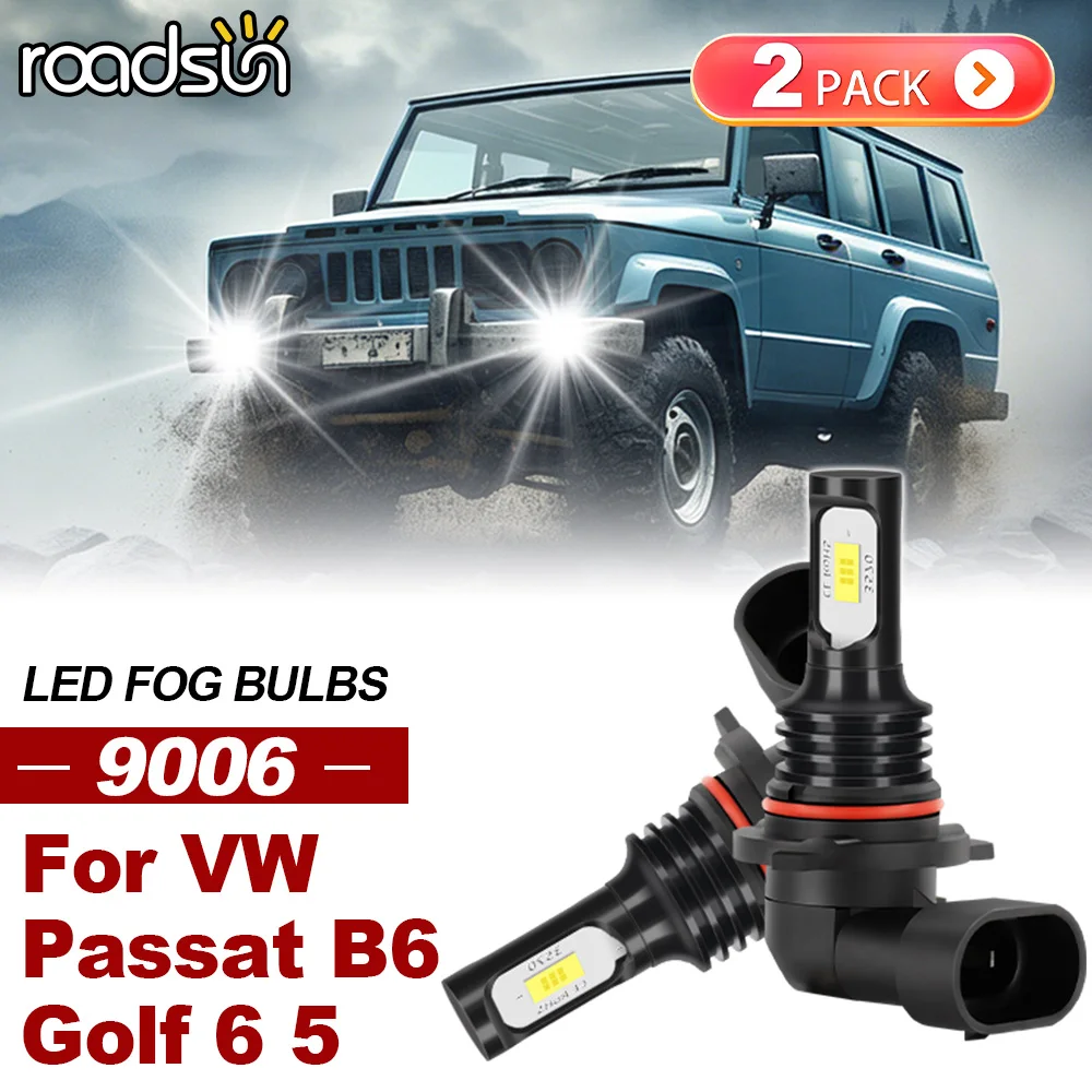ROADSUN 2 Stück für VW Passat B6 Golf 6 5 Canbus Auto LED Nebelscheinwerfer Ultra Nebellampe