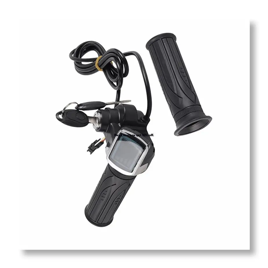 ✱48V Throttle Handlebar Grip Power Speed Rotary with Key with LCD Battery Display for Electric Scooter Bike Parts