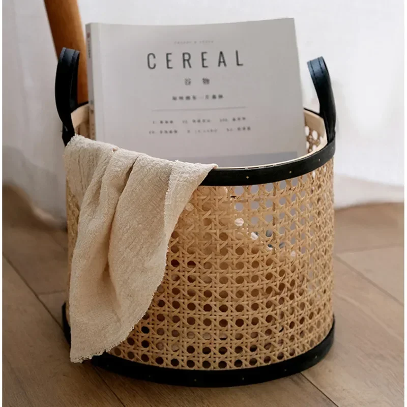 

Japanese Simple Storage Basket Hand-woven Rattan Storage Items Hexagonal Mesh Desktop Organizer Versatile Scenes Laundry Basket