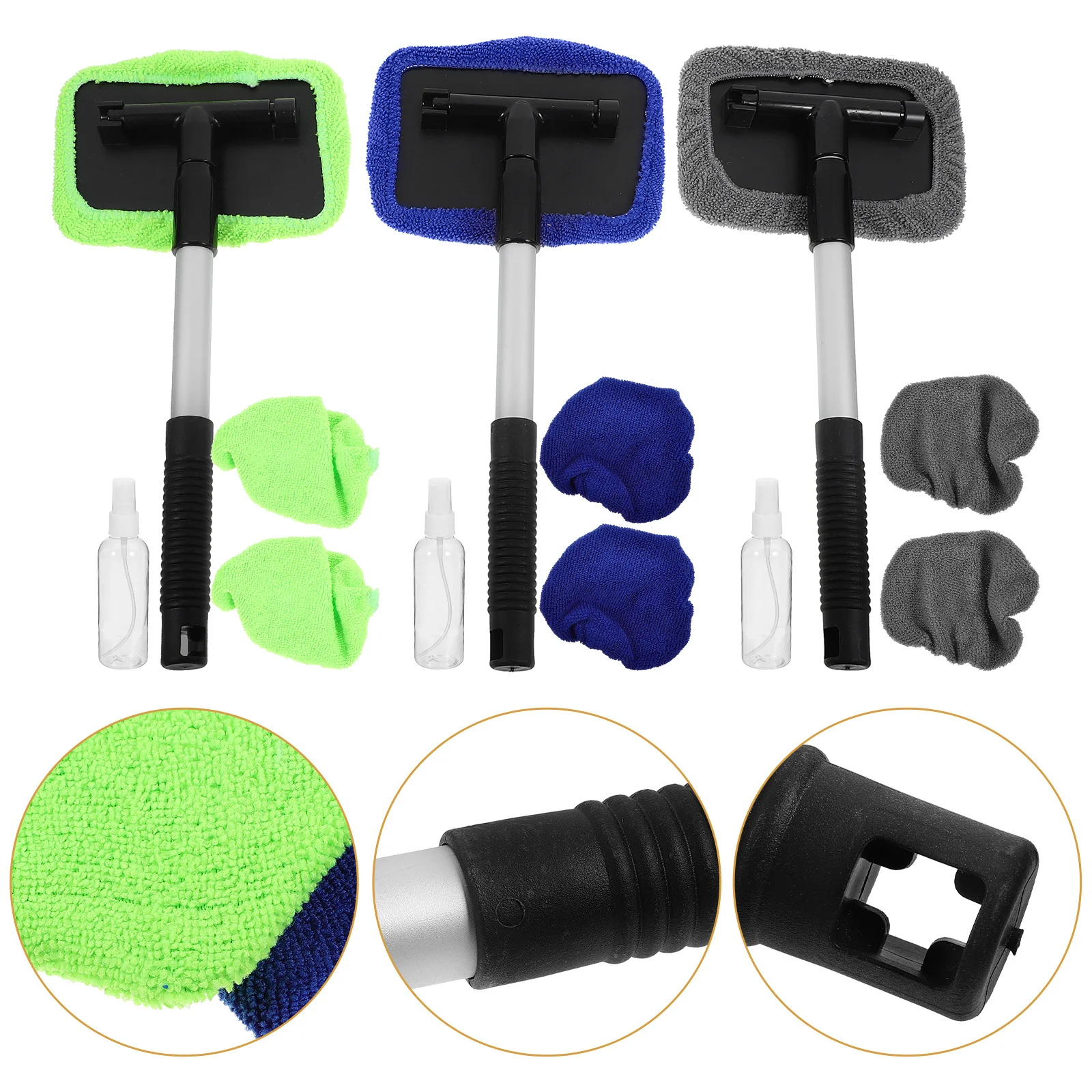 

1Set Car Rearview Mirror Wiper Telescopic Pole Window Cleaner Car Windshield Squeegee Automotive Cleaning Tool Stubborn Stains