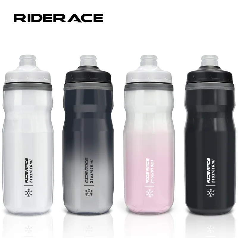 

RIDERACE велосипедная бутылка для воды с изоляцией, термоизоляция, 610 мл, спортивный велосипедный двухслойный портативный MTB шоссейный велосипед, чайник с холодной водой