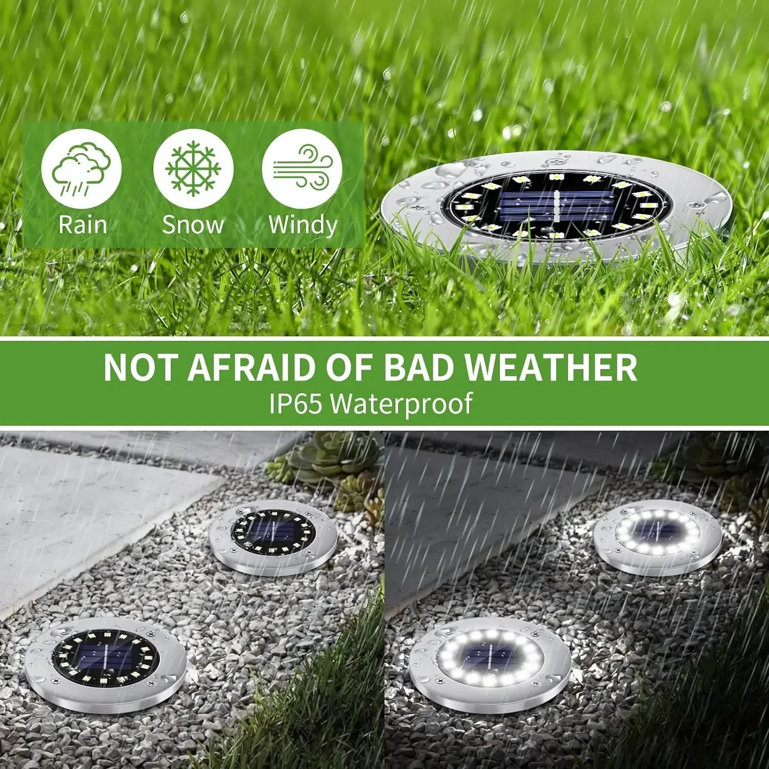 16 LEDs Bright Solar Ground Lights Outdoor Waterproof Solar Led light for Pathway Garden Yard Lawn Walkway Driveway Decoration