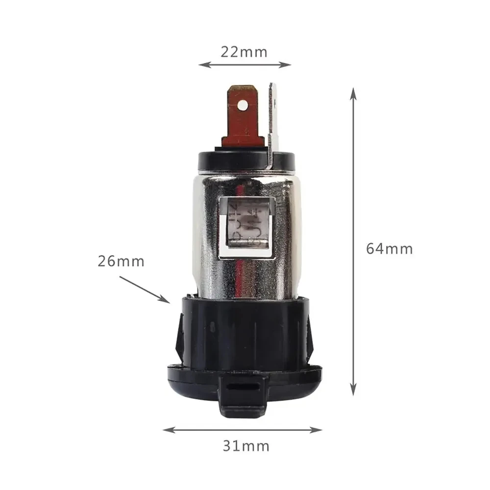 DC 12-24V Car Female Socket Power Plug Cigar Lighter Socket Car Cigarette Lighter  Auto Motorcycle Marine Atv Rv Accessories