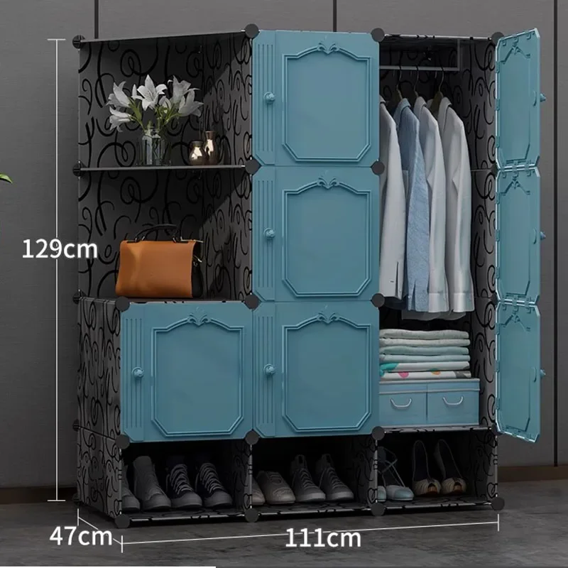 Modern Simple Wardrobe Clothes Partitions Storage Bedroom Closet Watches Space Saving Small Guarda Roupa Lounge Suite Furniture