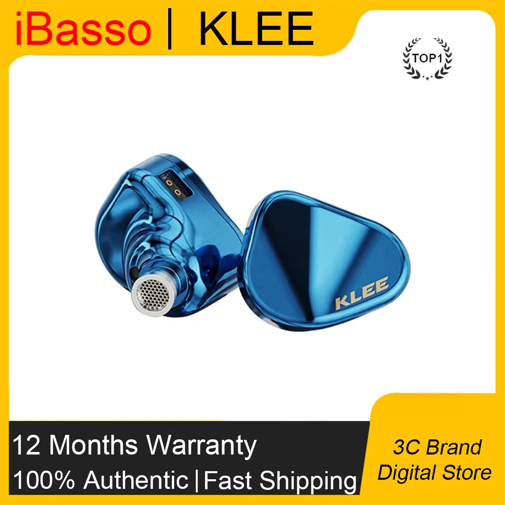 Original iBasso KLEE In-Ear Earphone 4.4 Balanced Stainless Steel Case Audiophile Bass Interchangeable Wire Dynamic HIFI Custom