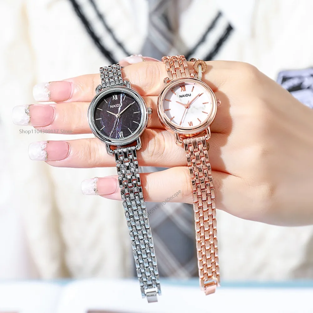 Модные женские часы из розового золота, роскошные женские часы из нержавеющей стали с маленьким циферблатом, элегантный женский кварцевый браслет, наручные часы Reloj