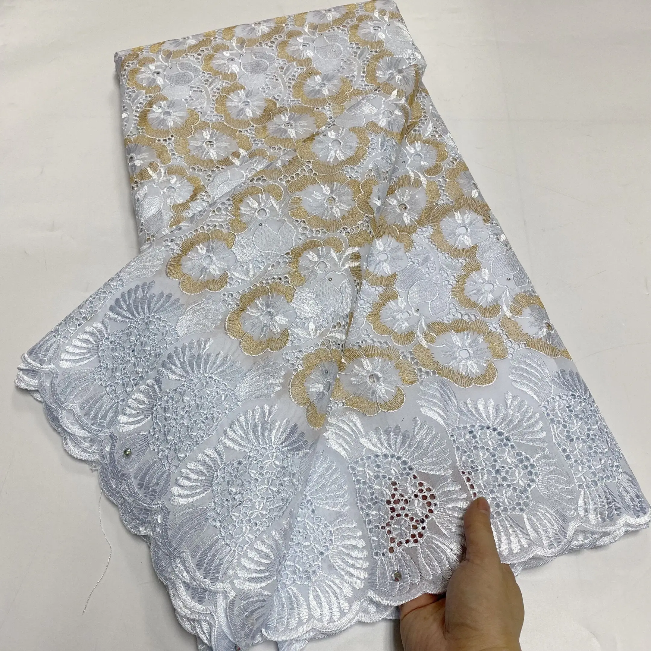 BE FINE 2023 Latest Swiss Voile Lace High Quality African Lace Fabric With Stones For Nigerian Woman OK7059