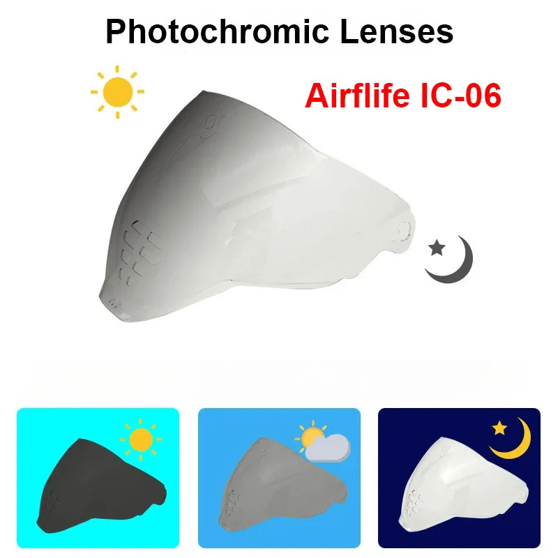 Photochromic Shield Visor Lenses for ICON Airflite IC06 Cascos Moto Helmet Replace Anti-UV Anti-Scratch Dustproof Windshield