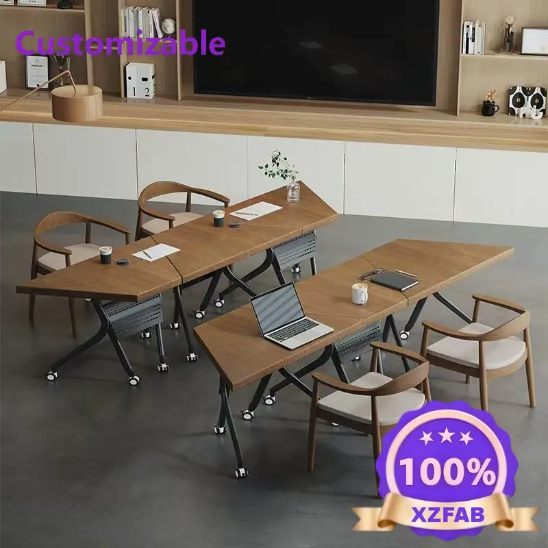 Factory Direct 2026 Italian light luxury can be combined with splicing meeting room table and chair combination office to negoti