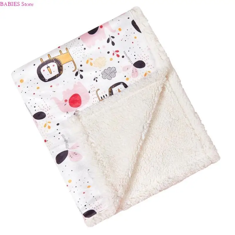 

C9GB Lovely Print Baby Blanket Infant Autumn Winter Throw Blankets Cartoon Kids Quilt