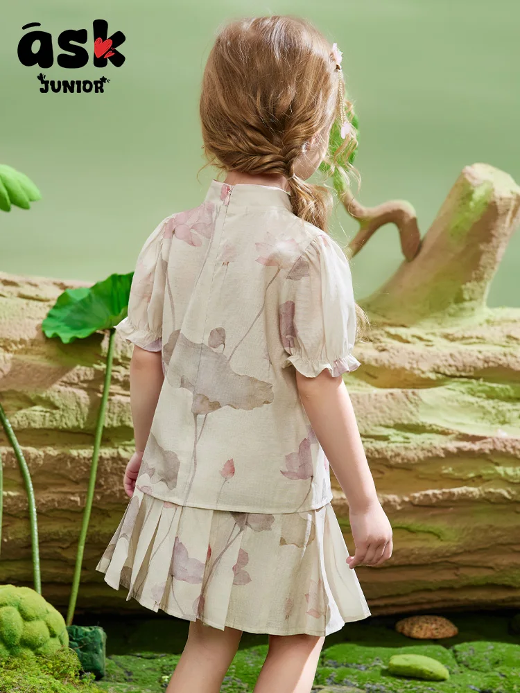 مجموعة فستان حصان صيفي جديد بأكمام قصيرة على الطراز الوطني للفتيات الصغيرات #2