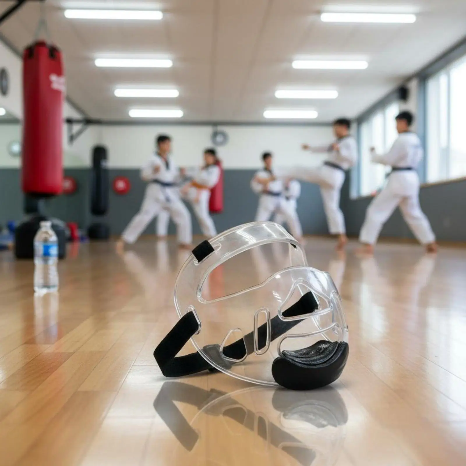 Taekwondo Headgear with Transparent Face Guard Shock Absorbing Safety for Taekwondo and Martial Arts