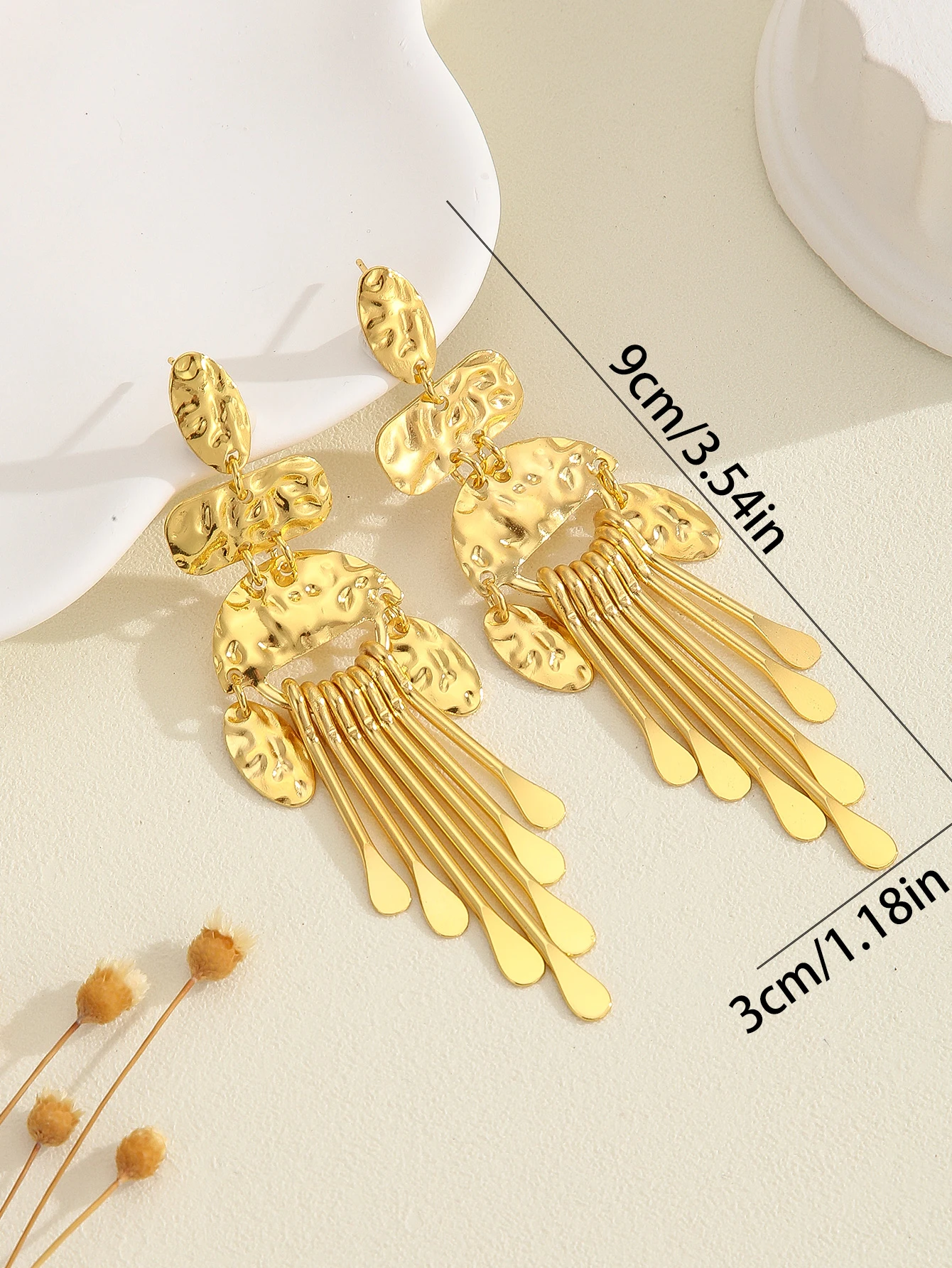 Christmas Enamel Ladies Ear Crystal Indian 316L Stainless Steel Hoop Earrings Metal Tassels Drop Earrings Nuggets Dangle Earring