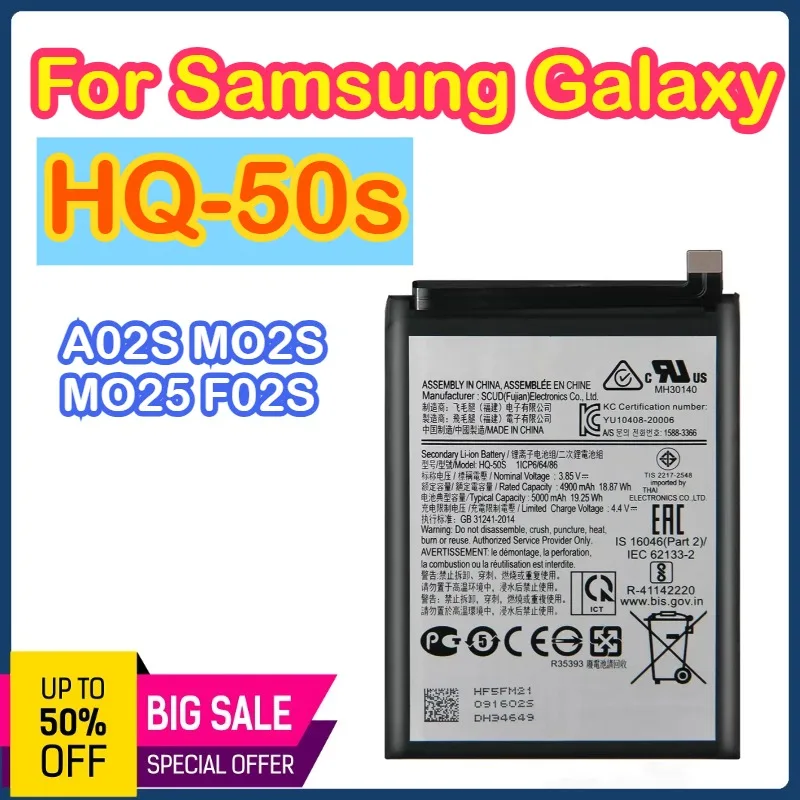 

Оригинальный аккумулятор HQ-50s для Samsung Galaxy A02 A02S SM-A022F A022DS A022M A022G A025F A025DS A025G, сменная батарея