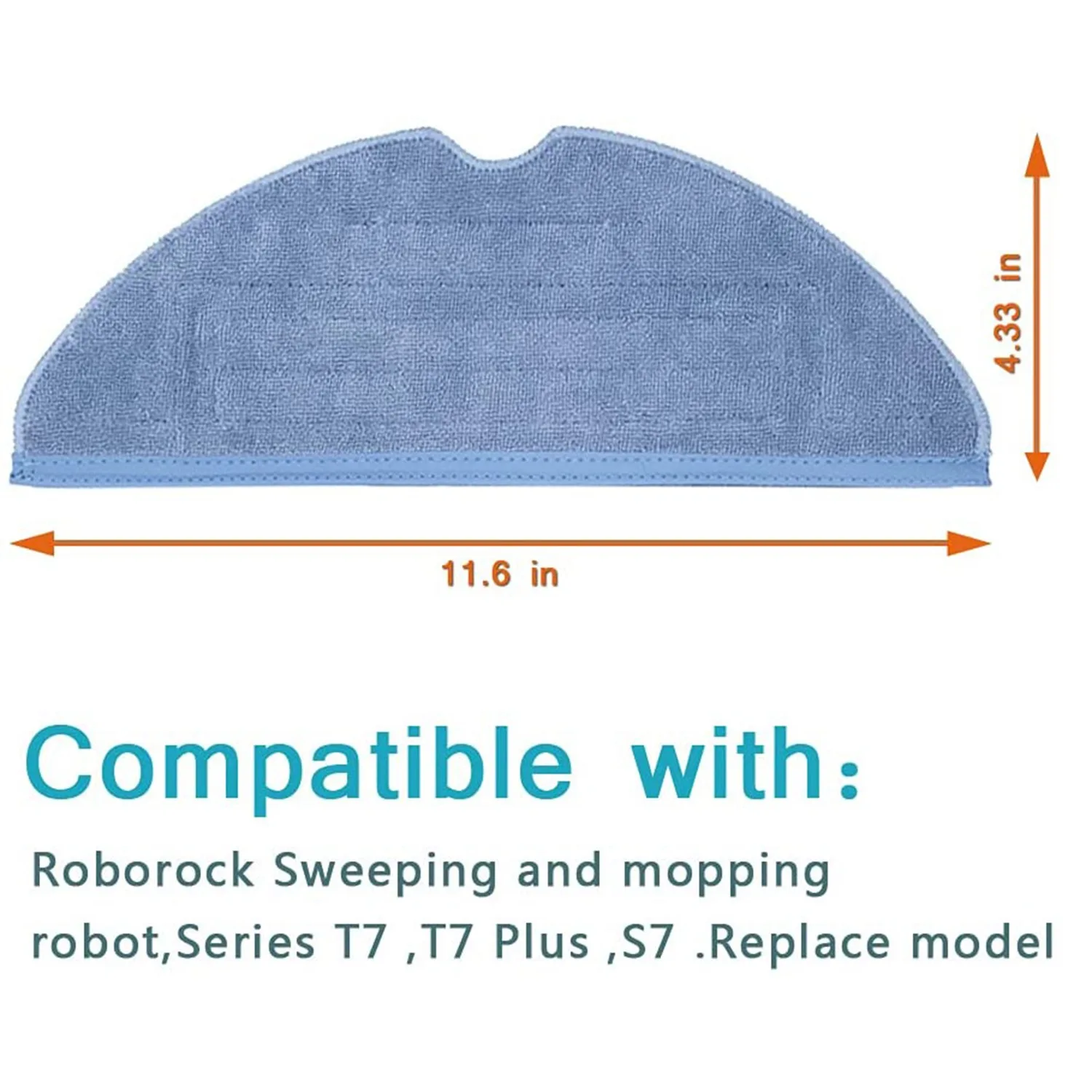 4Pcs Vacuum Mop Replacement Pads for Roborock T7 T7 Plus S7 Reusable Floor Expert Wet Replacement Microfiber Soft Pad