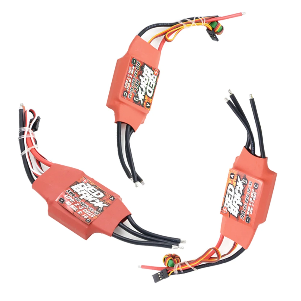 Bata merah ESC 50A 70A 80A 100A 125A 200A 5V/3A 5V/5A Brushless BEC pengendali kecepatan elektronik untuk RC pesawat atau kapal bagian model