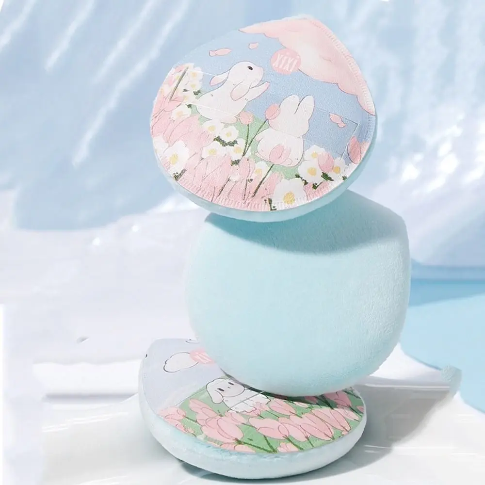 พัฟแต่งหน้าเนื้อนุ่มฟู ใช้ได้ทั้งแบบแห้งและเปียก พัฟรองพื้นเนื้อเนียน ดีไซน์รูปกระต่าย อุปกรณ์แต่งหน้า