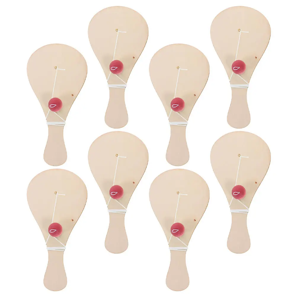 

Набор из 8 деревянных заготовок для росписи: мячи-лопатки для детских поделок, игр в помещении и на улице, развивающая игрушка для рисования