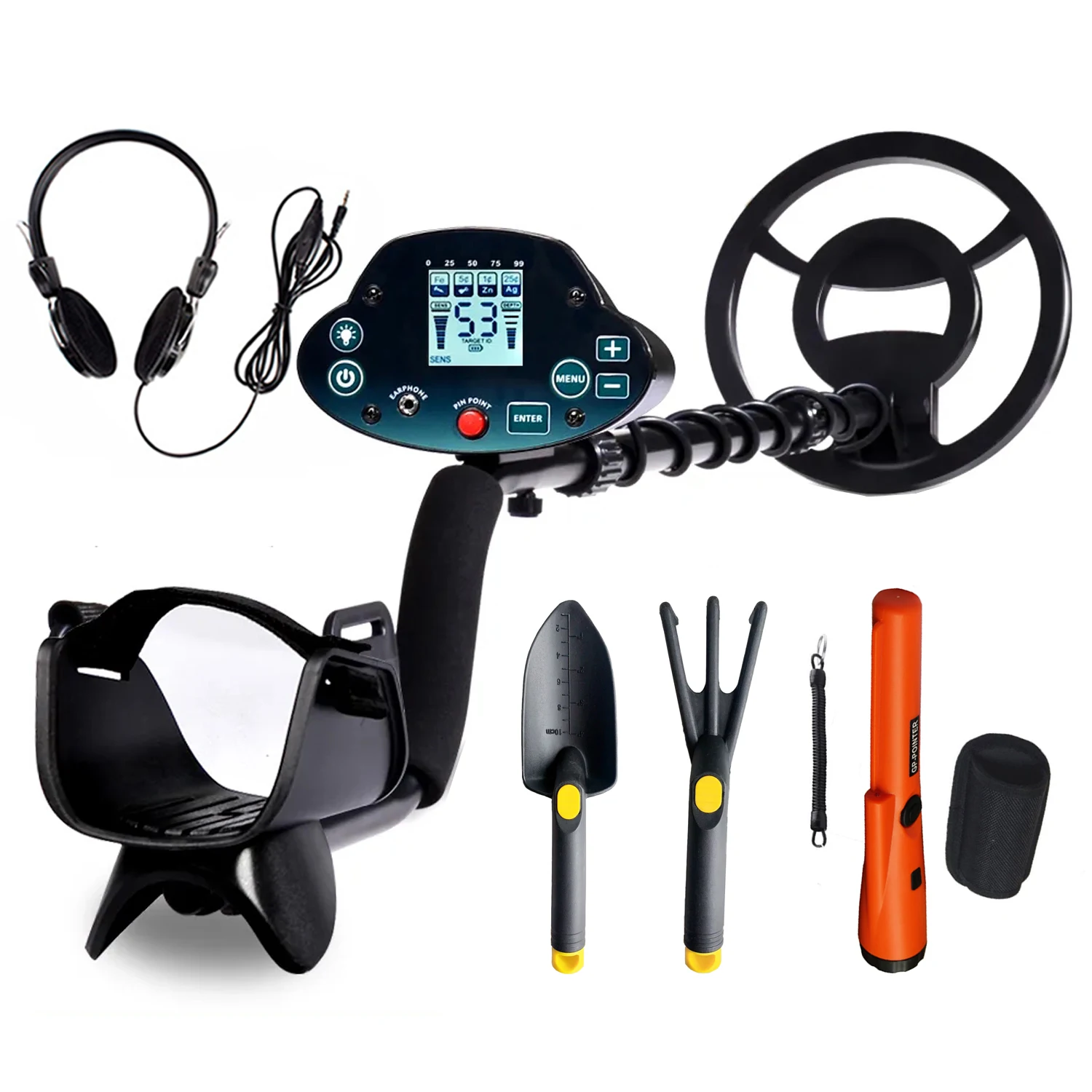 High Sensitivity Underground Metal Detector, Jewelry Gold Hunter Tool, Treasure Seeker, 9.8 "Waterproof Coil, MD-5030P