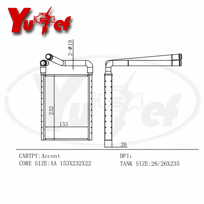 ALL ALUMINUM HEATER CORE FITS FOR HYUNDAI VERNA 2006 ATTITUDE ACCENT 06-11 97138-1E000 97138-1E001