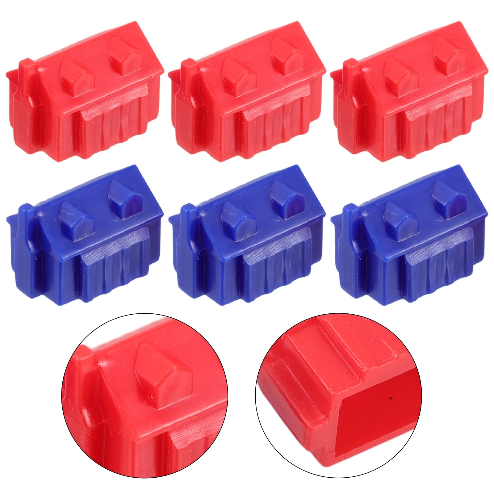 

40Pcs Plastic Houses and Hotels Game Pieces Replacement Set for Board Games Fun Accessories Blue Red