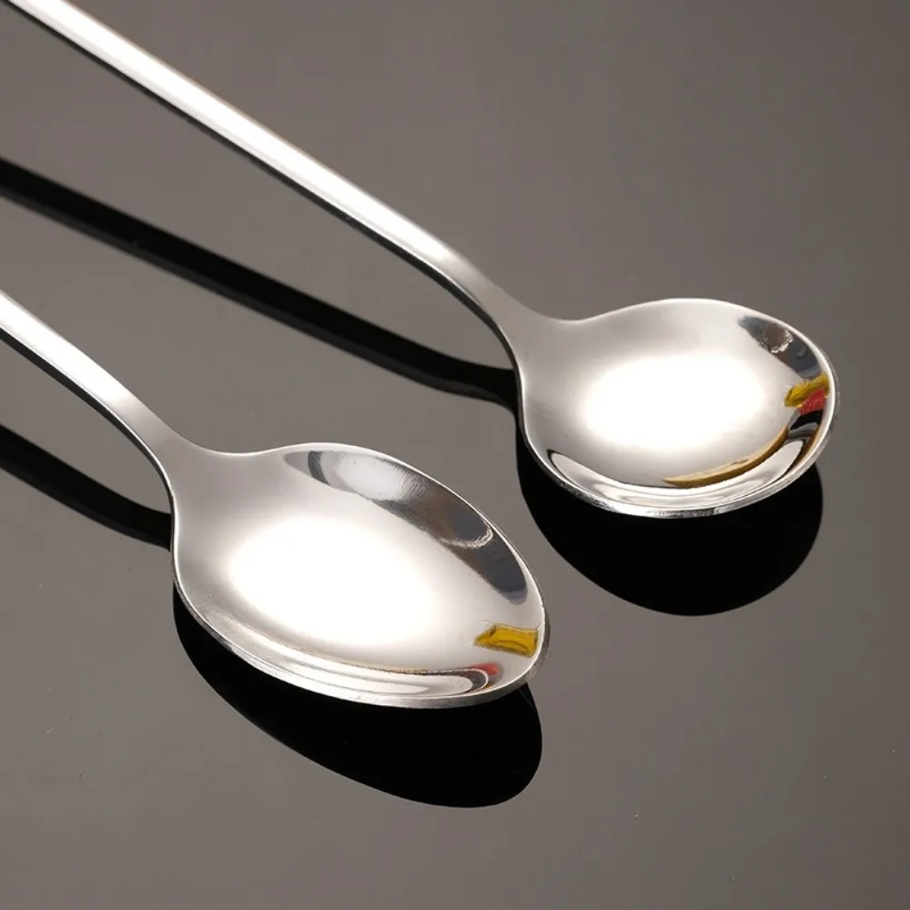 New 30cm Long Spoon Extended Tip Round Head Cocktail Mixing Utensil Stainless Steel Long-handled Coffee Spoon Cold Drinks