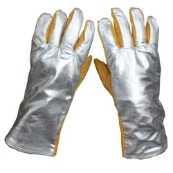 Self Defense Welding Leather Gloves Protective 500 - 1000 Degree High Temperature Fire Welder's Working