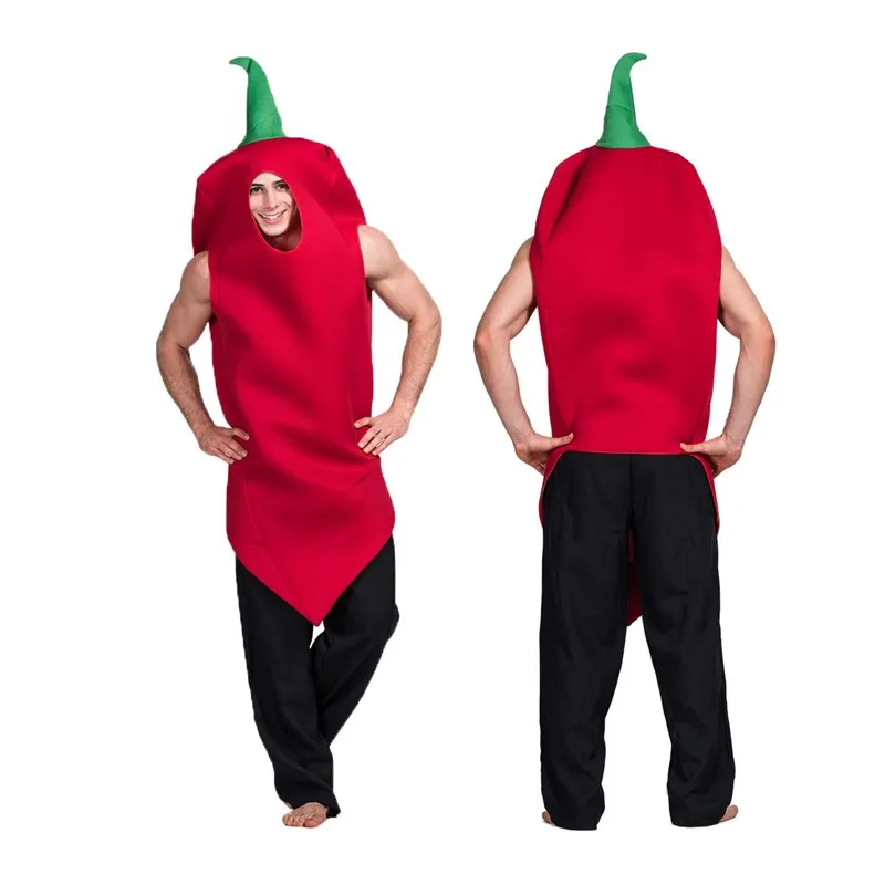 

Halloween Vegetable Party Adult Coat Funny Pepper New Year's Bar Nightclub Birthday Outfit Polyester Material Ethnic Style