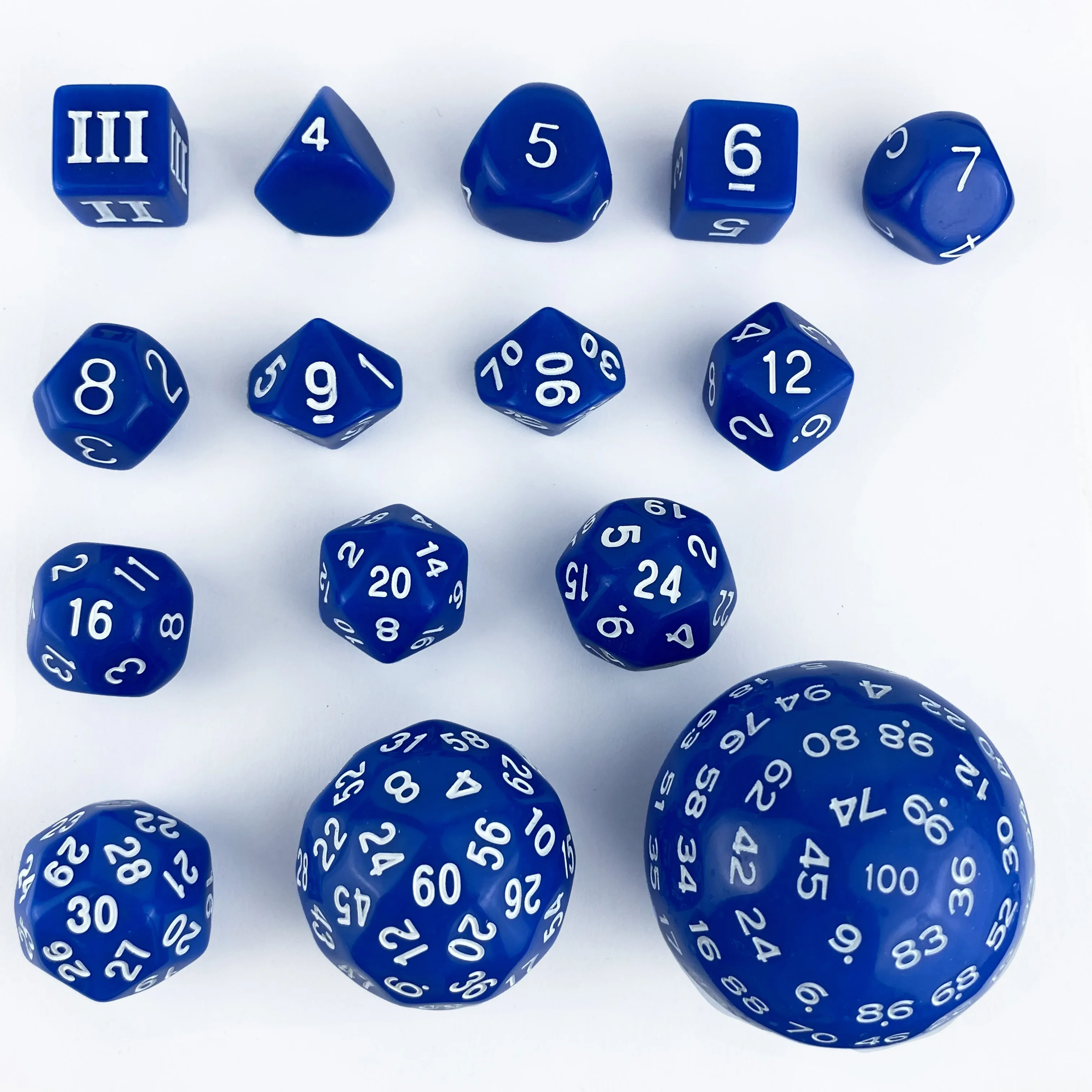 15 pcs Opaque Colorful D3-D100 Polyhedral Dice Set For DND COC RPG Board Game And Gift