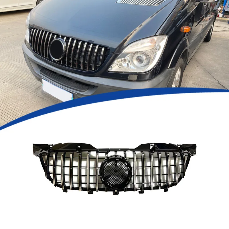 Car W906 Gloss Black Front Grille Facelift GT Style Front Bumper Grill For Mercedes Benz Sprinter W906 2009 2010 2011 2012