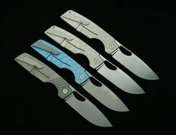 LEMIFSHE Cuchillo plegable EDC – Mango titanio para supervivencia