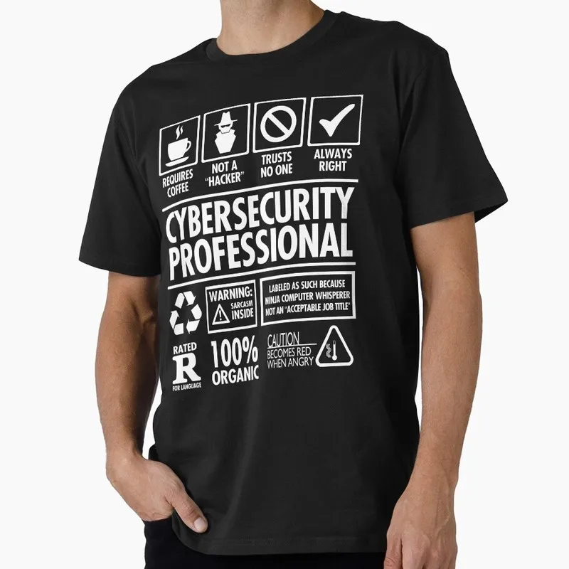 Cybersecurity Not A Hacker Funny Linux Operating System Graphic T‑Shirt Casual Short Sleeve Tees Geek IT Developer Fan Gift Tops