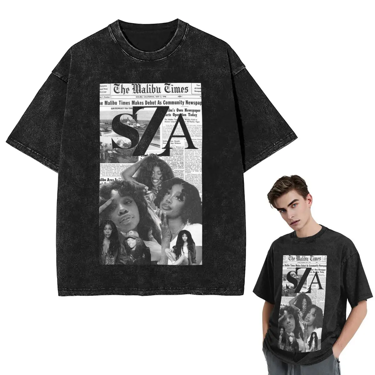 

Streetwear T-Shirts SZA Song Singer Washed T Shirt Short Sleeve Hip Hop T-Shirt Tops Tees for Men Women