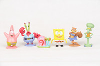 6pcs  SpongeBob SquarePants Figure Bob Crab Boss Patrick Star Action Figures Patrick Star Anime Figurines Children Toys