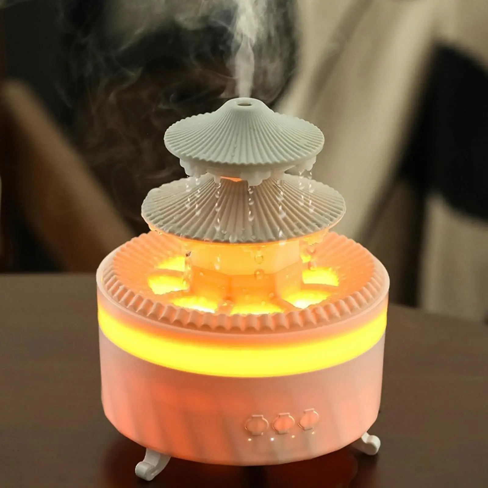เจดีย์รูปร่าง Humidifier Essential Oil Diffuser EU 220V อเนกประสงค์ 5.7x7.4 นิ้ว Desktop Humidifier สําหรับโฮมออฟฟิศเนอสเซอรี่สไตล์
