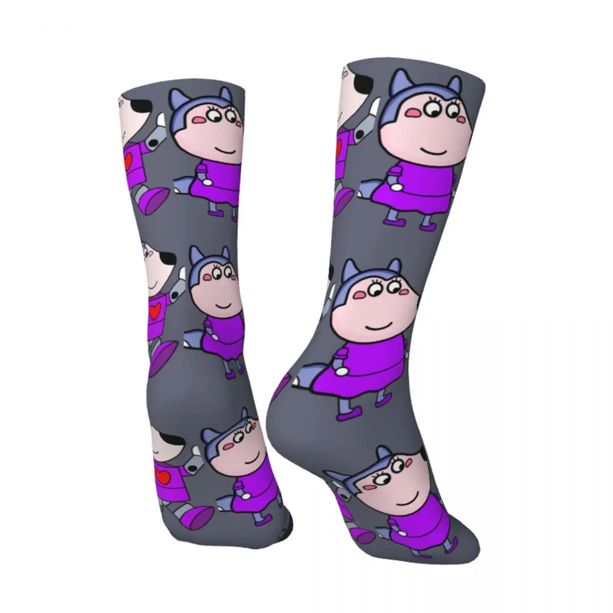 Retro Cute Animal Crazy Men's Socks Unisex Wolfoo Parent Child Enlightenment Full Length Animation Street Style Pattern Sock