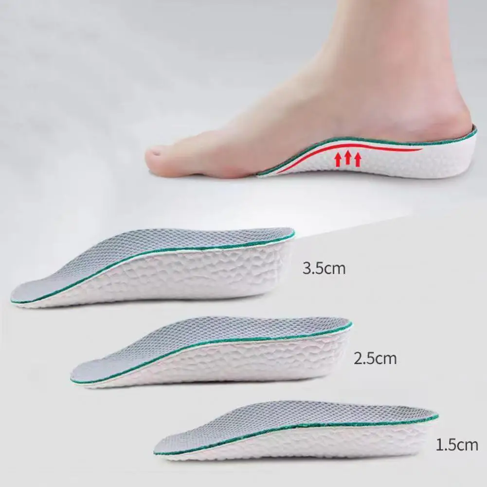 2 Pairs 1.5/2.5/3.5CM Height Increasing Insole Shoe Heel Lift Insert Height Elevator Arch Support Orthopedic Cushioning Foot Pad