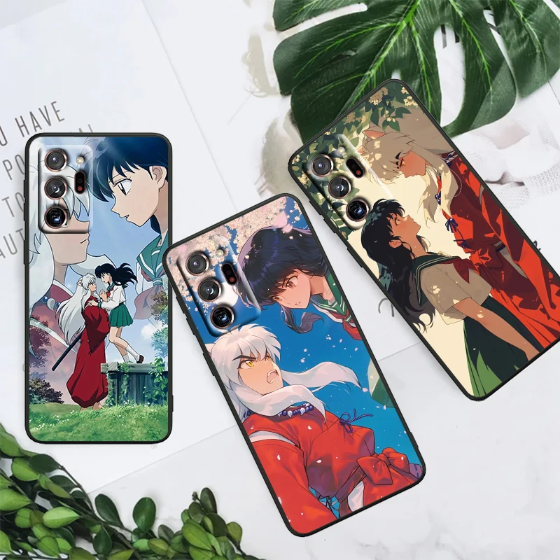 Inuyasha casing ponsel Anime hitam, casing ponsel Anime modis untuk Samsung Note 20 10 Ultra Plus A31 A14 A12 A70 A34 A25 A04 A05 A15 A24 5G