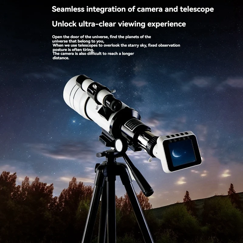 Telescopio astronómico profesional Monocular 70300, ocular electrónico de 70MM de gran apertura para observación de estrellas y aves