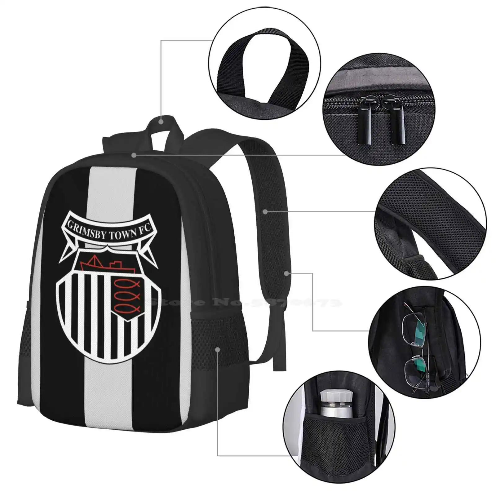 Tas desain pola Fc kota Grimsby ransel siswa klub sepak bola bangsawan Inggris oranye merah dua liga Kamerun