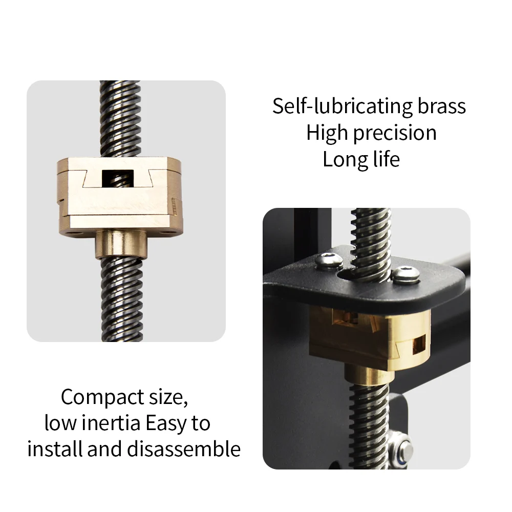 Creativity Oldham Coupling Ender 3 V2 CR10 CR10S Pro T8 Screw Coupler Z-Axis 8mm Brass Lead Screw Hot Bed for 3D Printer Parts