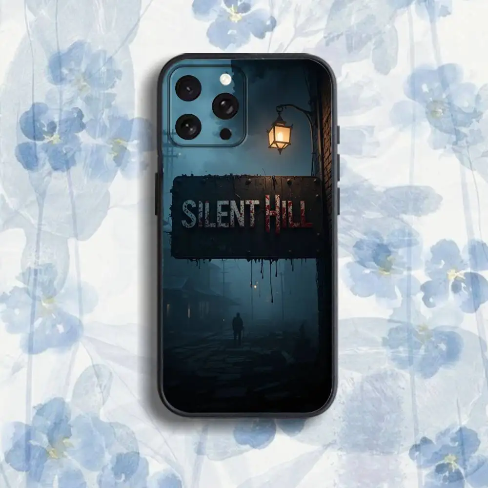 T-The S-Silents H-HillS 아이폰 17,16,15,14,13,12,Pro,Max,Plus,E,SE4,Air,Mini 블랙 소프트 박스 폰 케이스