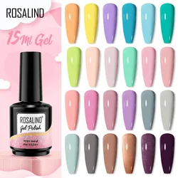 ROSALIND 15ml Gel Polish For Manicure Nails Semi Permanent Top Base Coat UV LED Gel Varnish Soak Off Nail Art Gel Nail Polish