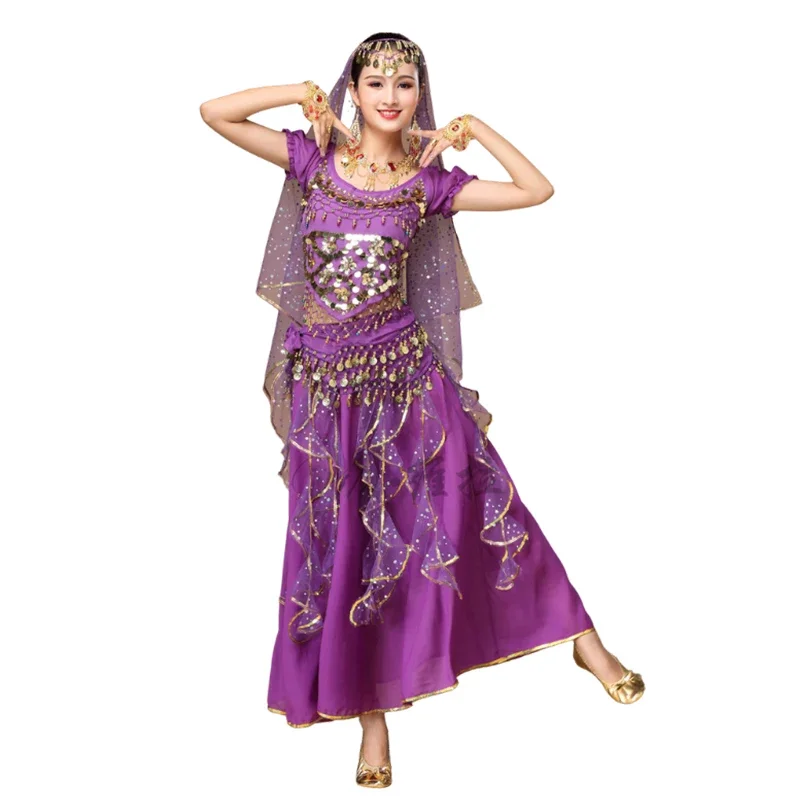 

2019 Plus Size 9pcs Set Belly Dance Costume Bollywood Costume Indian Dress Bellydance Dress Womens Belly Dancing Costume Sets