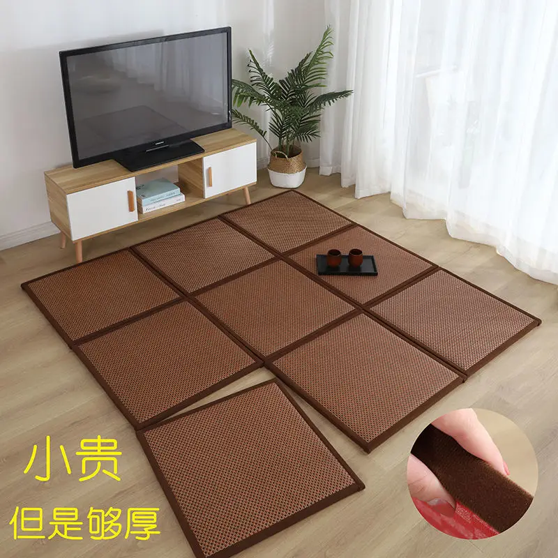 Rattan sponge seat mat cushion summer floor sleeping soft mat living balcony bedroom tatami home carpet rug